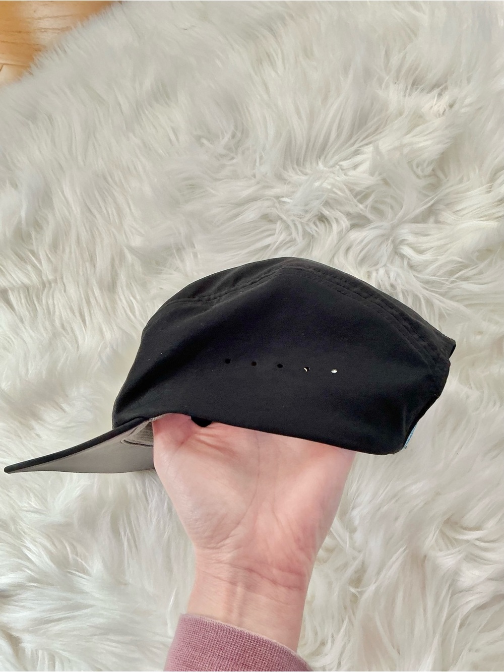 Hoka One One Performance Adjustable Running Black Cap with White Logo - Picture 2 of 5